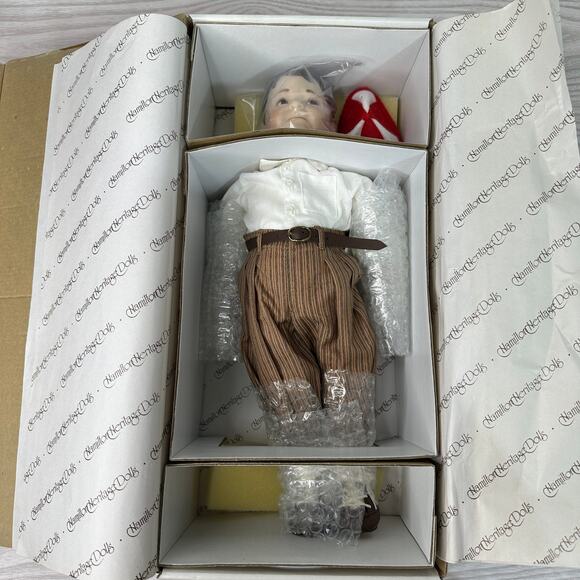 VTG 90s Spanky Porcelain Doll Little Rascals Boxed with COA Hamilton Collection - Picture 4 of 8